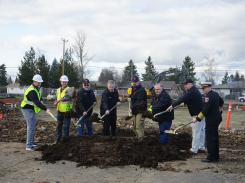 Board of Directors, Fire Chief Rodondi and Construction coordinators breaking ground