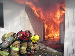 Image of firefighters at a training burn